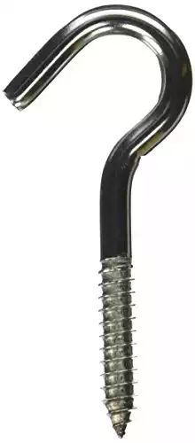 Stainless Steel Screw Hook, 3/8" x 4-7/8",